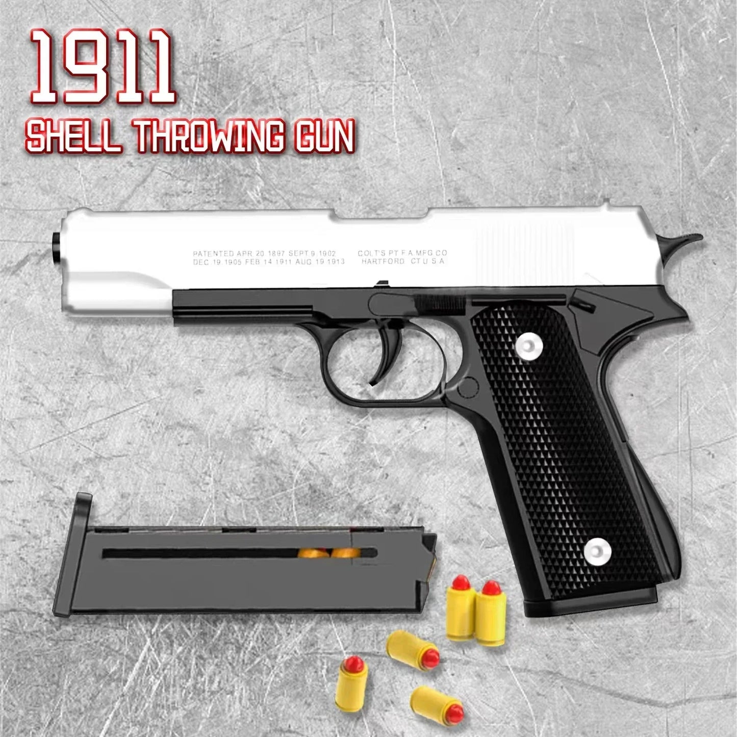 Black Automatic Colt 1911 Automatic Shell Soft Bullet Toy Gun Air Gun CS Shooting Weapon Boy Toy (continuous Firing)  gift