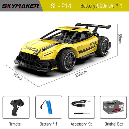 RC Metal Car Toys 1/24 2.4G High Speed Remote Control Mini Scale Model Vehicle Electric Metal RC Car Toys for Boys Children Gift
