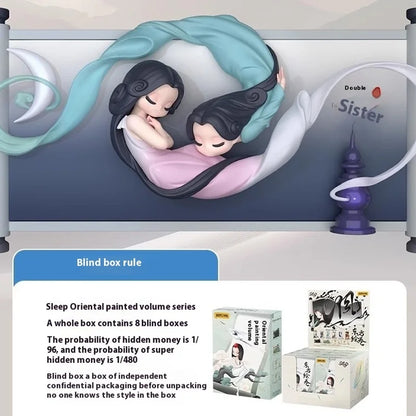 New Sleep Blind Box Chinese Scrolls Series Mysterious Surprise Box Collect Figure Cute Desk Ornament Model Guess Toys Doll Gifts