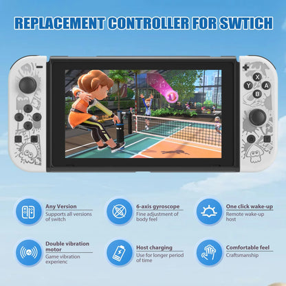 BT 5.2 Joy Controller RGB LED Switch L/R Joypad for Nintendo Switch/Lite/Oled JoyCon Gamepads Joystick with Dual Vibration