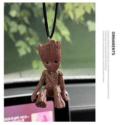 Deadpool Groot Anime Action Figure Sitting Posture Model X-Men Mini Doll Car Decoration Marvel Collection Figurine Toys Gift