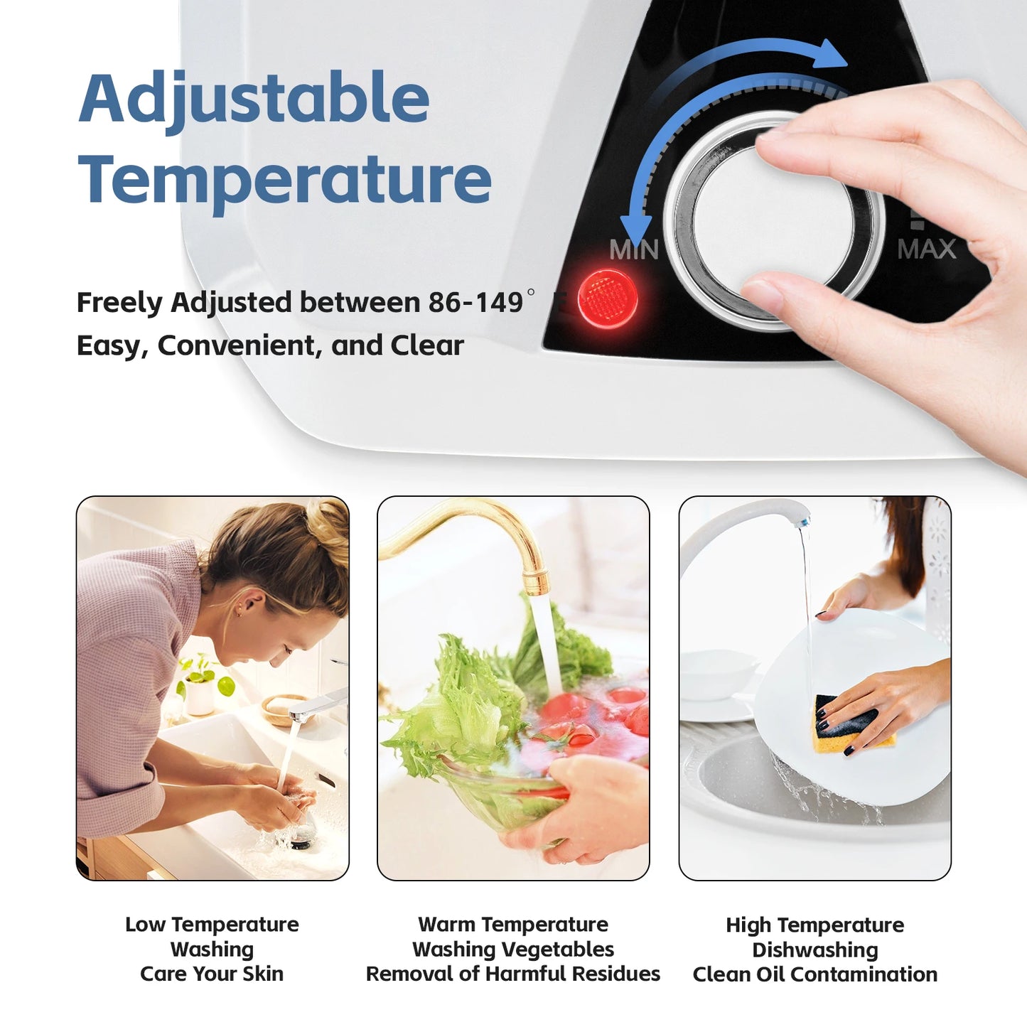 1500W Electric Water Heater Kitchen Household Electrical 8L/2.1GL Huge-110V Instant Hot Water for Kitchen RV Trailer Bathroom