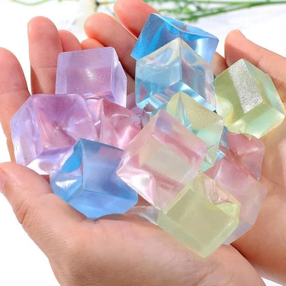 1-6Pcs Squishy Ice Cube Fidget Toy Stress Ball Squeeze Juguetes Divertidos Party Favors For Kids Birthday Classroom Prizes