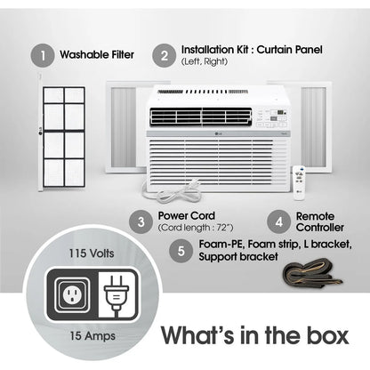 NEW LW1424RD, 14000 BTU Window Air Conditioner, 115V, 700 Sq.Ft.,w/ Remote, 3 Cooling & Fan Speeds, Auto Restart