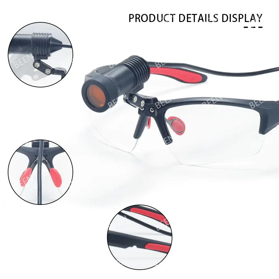 BEEN Halo Surgical Headlights  5W Dental Head Mounted Eyewear Spotlight Goggles Filter Lenses Zipper Cloth Packaging Box