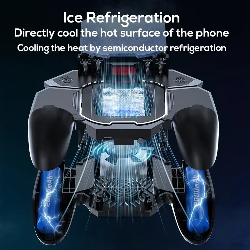 MEMO DL100 Mobile Phone 6 Fingers Gamepad Joysticks Gaming L1R1 Controller 2000mAH*2 Semiconductor Fan Radiator for IOS Android