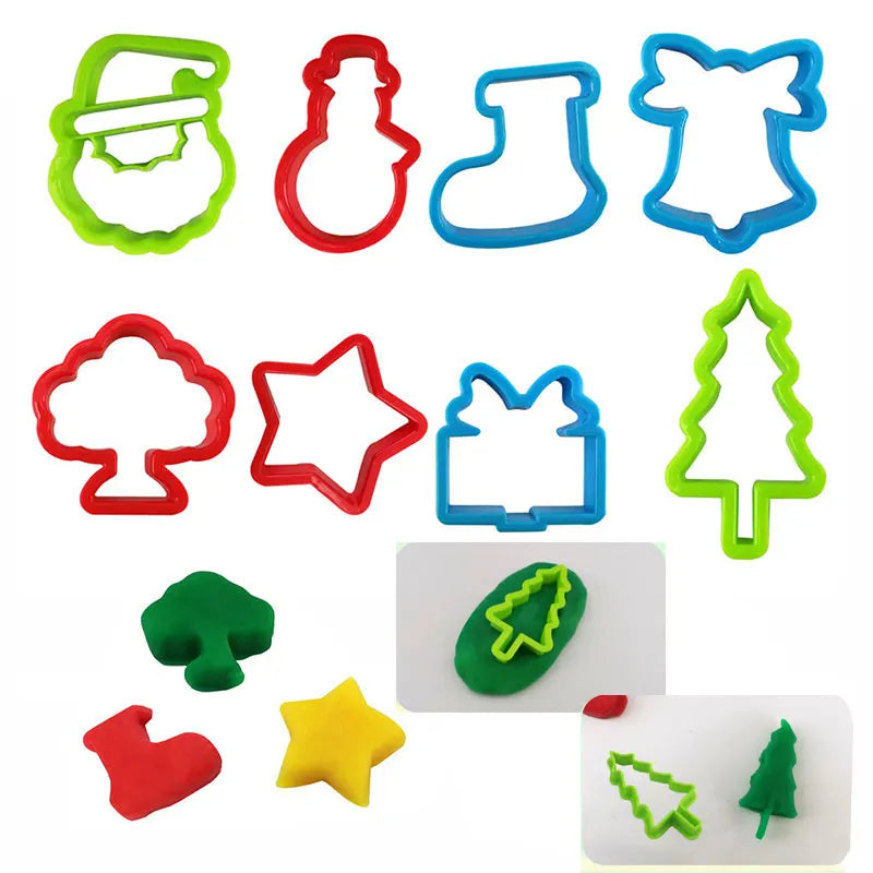 Children Dough Tool Set 3D Plastic Mold And Dough Clay Knife Mold Boys And Girls DIY Toy Cutting Roller And Game Accessories