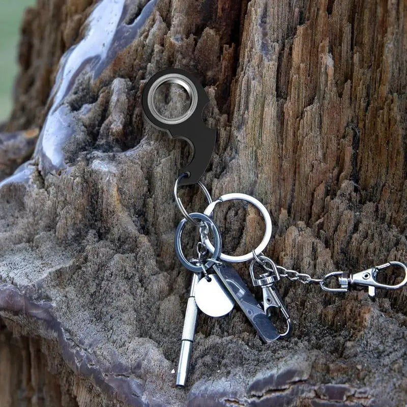 Creative Keychain Fidget Spinner Anxiety Stress Relief Toys Revolve Cool Keyring Relieving Boredom Birthday Gift for Adults Kids