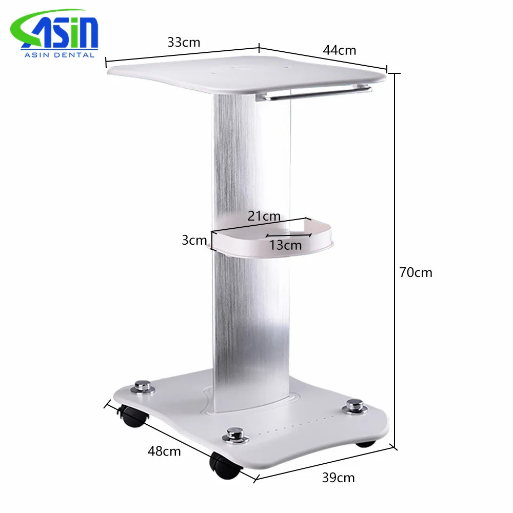 Medical Trolley Mobile Shelf Table Dental Unit Portable Cart with Swivel Brake Wheels and Socket for Dental Clinic Dentist Tool