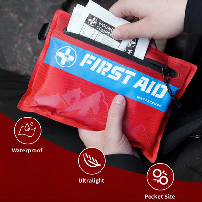 RHINO RESCUE Small First Aid Kit Ultralight Waterproof Medical Kit for Hiking, Backpacking, Cycling, Travel, Vehicles,