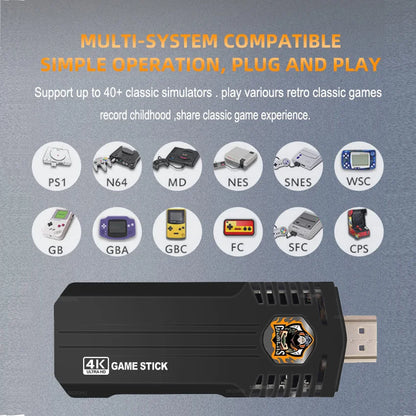 X8 Pro Retro Video Game Console 64G 30000+ Games Emuelec 4.5 Wireless Gamepad 40+ Emulator Game Stick 4K  for N64/PSP/SNES