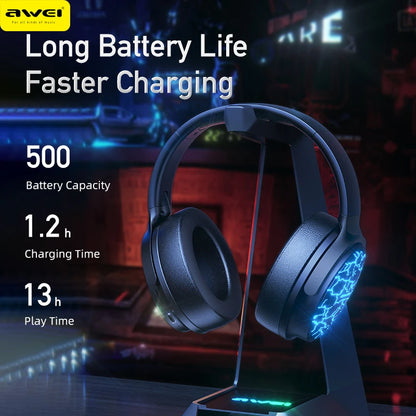 Awei A780 Pro Wireless Bluetooth Earphones V5.3 For Bass Stereo Sound Headphones Long Battery Time Gaming Headset Gamer with Mic