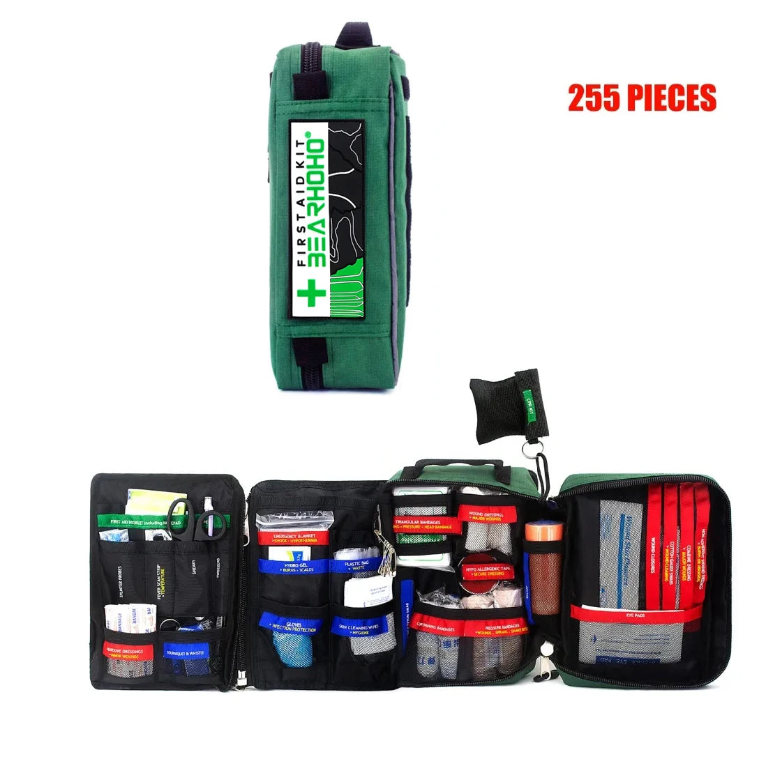 BearHoHoLarge Size Handy First Aid Kit Bag Emergency Kit Medical Rescue Bag for Workplace Home Outdoor Car Travel Hiking Camping