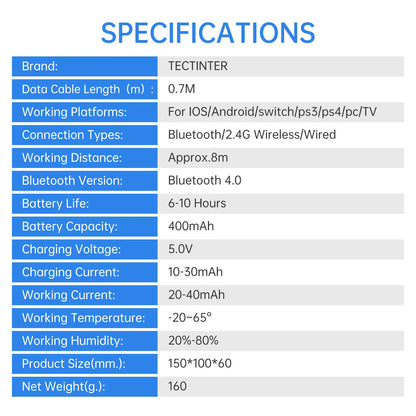 Wireless Game Controller 4.0 BT Joystick For Android Gamepad Console PC Joystick For PS3/PS4/Switch Controle Accessories