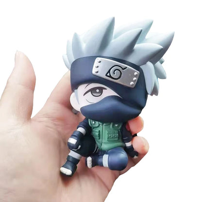 9 CM Anime Naruto Characters Uzumaki Naruto Kakashi Uchiha Sasuke Itachi Cute Toys Q Version Figurals Car Decoration Model Gift