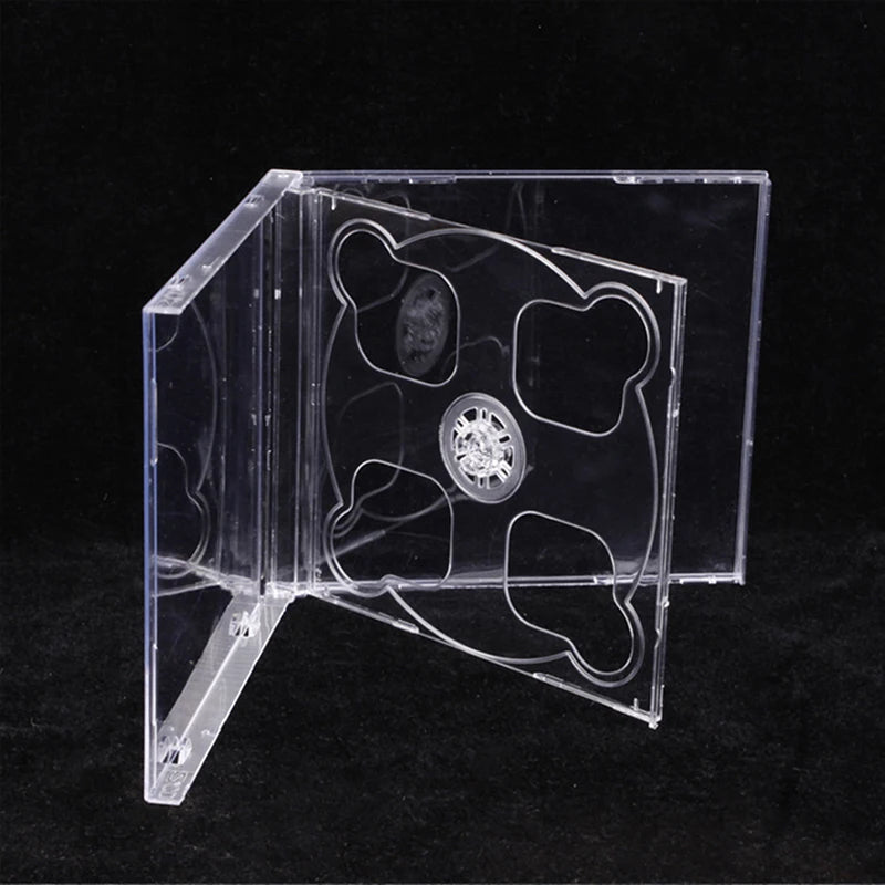 1Pc Square Transparent Bottom CD Box Empty CD Case PP Plastic Milky Transparent CD Case CD Case Capacity 2 Discs