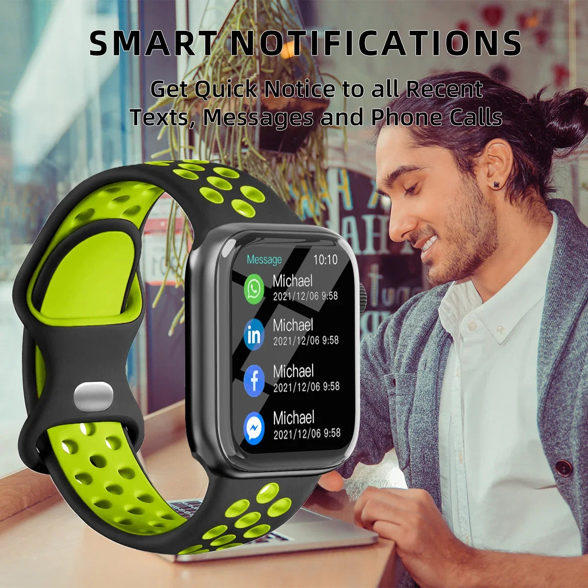 Smart Watch Answer Call Message Music Health Sport Bracelet Fitness Tracker Women Men Series 8 Smartwatch for Android IOS