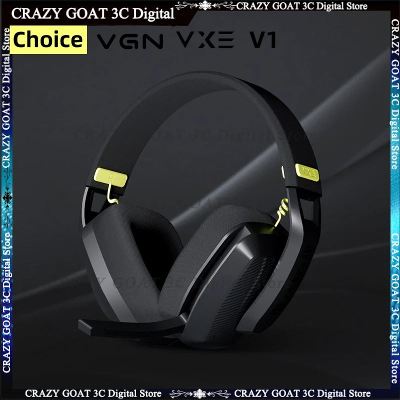 VGN VXE V1 Gaming Headset Bluetooth 5.3/2.4g Dual-mode Lightweight Headphone With Microphone Computer Esports Headset Gift,Black