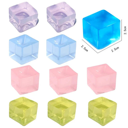 1-6Pcs Squishy Ice Cube Fidget Toy Stress Ball Squeeze Juguetes Divertidos Party Favors For Kids Birthday Classroom Prizes