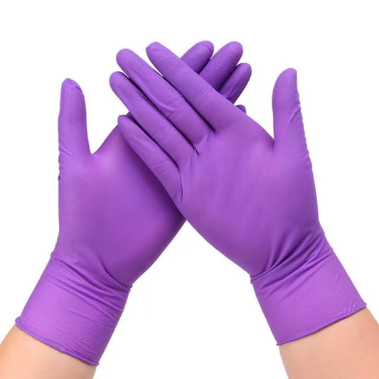 50/100PCS Purple Nitrile Gloves Latex Free Disposable Gloves for Cleaning Mechanic Work Kitchen Dishwashing Garden Beauty Tattoo