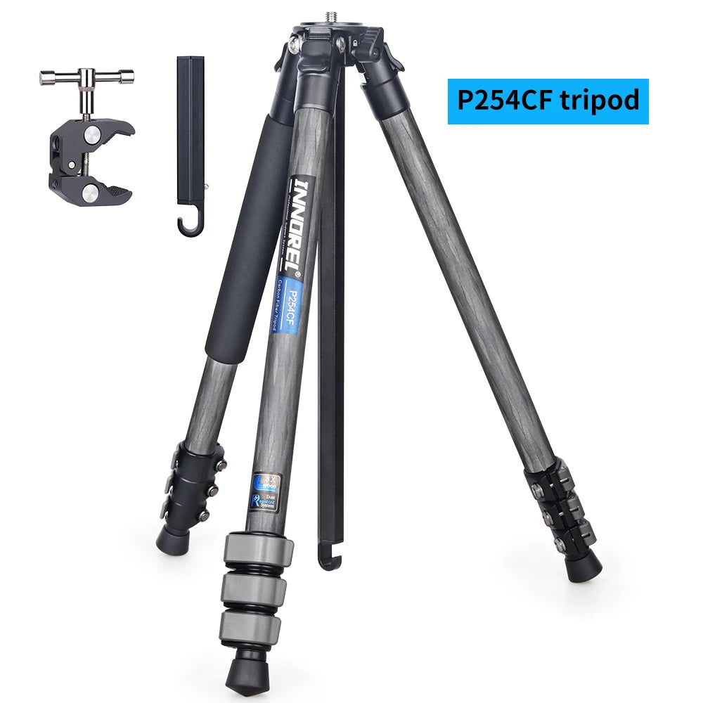 INNOREL P254CF Camera Carbon Fiber Professional Compact Tripod With Special-Shaped Center Column Load 12kg For Travel Shooting