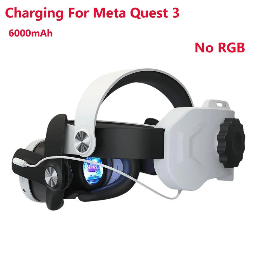 VR Head Strap Comfortable Sponge Headwear Charging Headset With Built-In 8000mAh Batteries For Meta-Ques-t 3 VR Accessories