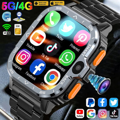 2024 New SIM Smart Watch 4G Network GPS Navigation Wifi NFC Dual Camera 64G ROM Storage Video Music Smartwatches For Android iOS