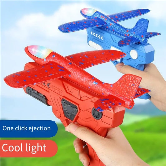 Ejection Plane Gun Toy Boy Boy Hand Drop Aeroplane Glide Foam Aeroplane Stand Toy Toss Flying Glider Toy Boys Girls