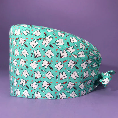 Doctor Nurse Pet Shop Surgical Head Caps Lab Unisex Dentist Scrub Cap Doctor Operating Room Pattern Printing Medical Soft Caps