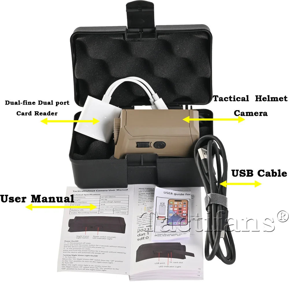 720 1080P Tactical Helmet Camera Sport Camera with Video & Photo Function with Hook for CS Cosplay Photography Props