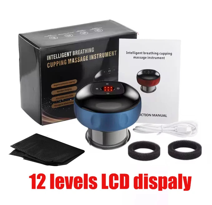 12 Speed Intelligent Vacuum Cupping Set Skin Scraping Massage Guasha Wireless Slimming Body Fat Burner Smart Cupping Electric