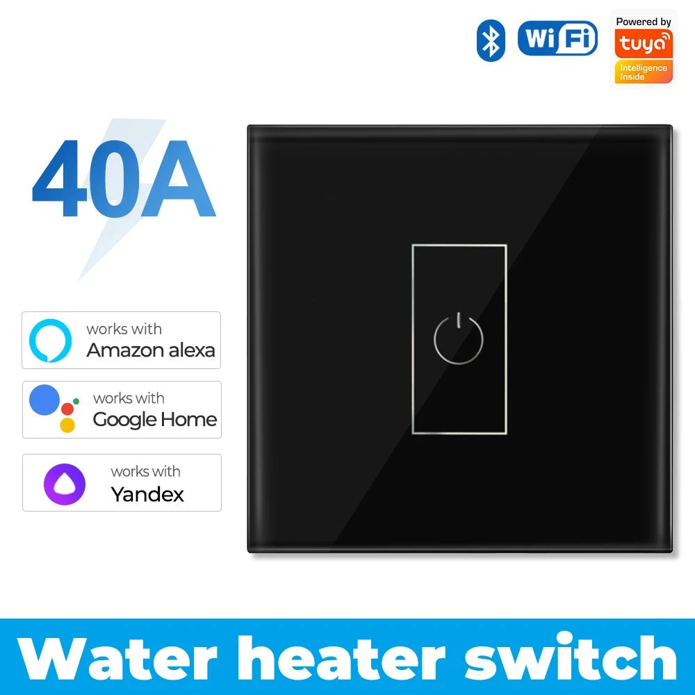 Smart Life WiFi 40A High Power Switch for Boiler Water Heater Air Conditioner Tuya App Control Works with Alexa Google Home