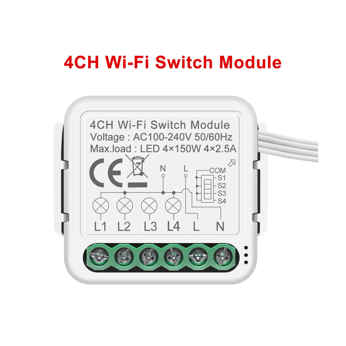 GIRIER Tuya Smart WiFi Light/Curtain/Dimmer Switch Modules Support 2 Way Control Works with Alexa Hey Google Alice No Hub Needed