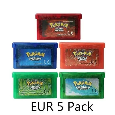 GBA Game 32 Bit Video Game Cartridge Console Card Pokemon Emerald Ruby FireRed LeafGreen Sapphire Multi-language for GBA/NDS