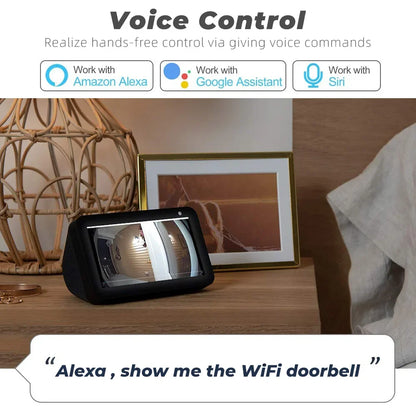 Smart Home WiFi Wired Video Doorbell 1080P HD Tuya Doorbell with Security Camera Two-Way Talk Support Alexa Google Home Doorbell