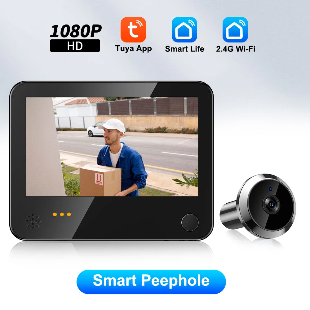 ELECTOP Tuya Smart Home Radar Doorbell With Camera Wifi Digital Door Peepholes PIR Night Vision Motion Detection Home Intercom