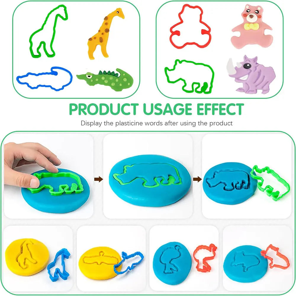 DIY Creative Dough Cutting Kit Plastic Knife Set Mold 3D Plasticine Mold Modeling Clay Accessories For Children Educational Toys