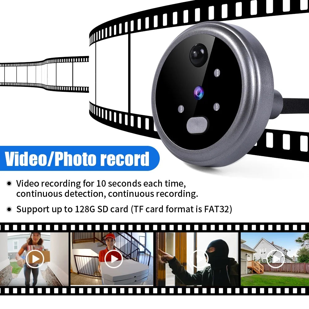 480P Wireless House Doorbells Security Home Video Eye Digital door peepholes with Camera Support Video &Photo Record
