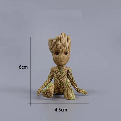 5-6Cm Tree Man Groot Guardians of The Galaxy Marvel Avengers Anime Mini Toys Action Figure Sitting Groot kids Toys Gifts