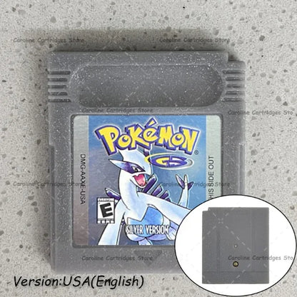 GBC Video Game Cartridge Console Card Pokemon Blue/Crystal/Green/Gold/Red/Silver/Yellow Full-size Chip with Multi-language