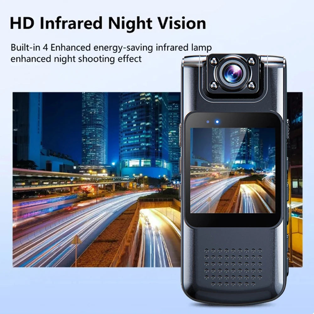 1080P/ 2K Sports Camera Handheld Camera Action Recorder WiFi IR Night Vision Camera with Magnetic Clip Back Clip