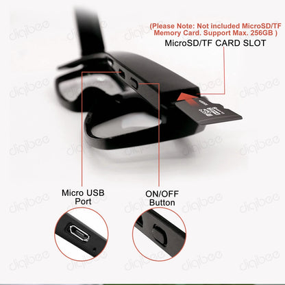 Outdoor Sports Smart Glasses Camera Sunglasses DVR Ultra HD 4K 2K or 1080P Video Recorder Mini Camcorder Eye Protection Webcam