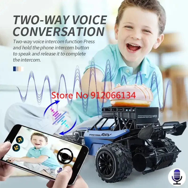 4K Camera Two-Way Voice Talkback WIFI FPV RC Car 2.4Ghz APP Gravity Control Shock Absorber High Speed Remote Control Car Truck