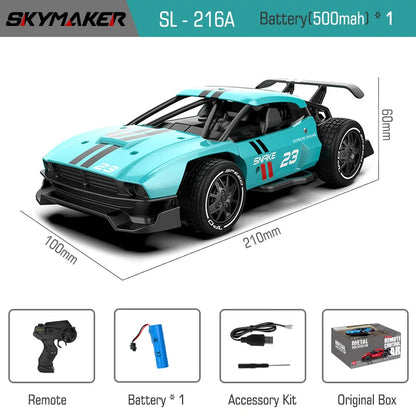 RC Metal Car Toys 1/24 2.4G High Speed Remote Control Mini Scale Model Vehicle Electric Metal RC Car Toys for Boys Children Gift