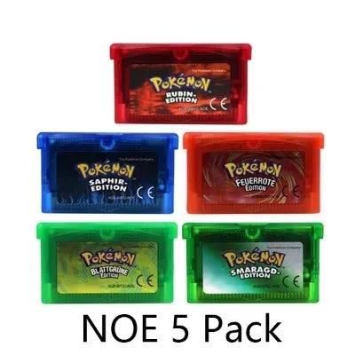 GBA Game 32 Bit Video Game Cartridge Console Card Pokemon Emerald Ruby FireRed LeafGreen Sapphire Multi-language for GBA/NDS
