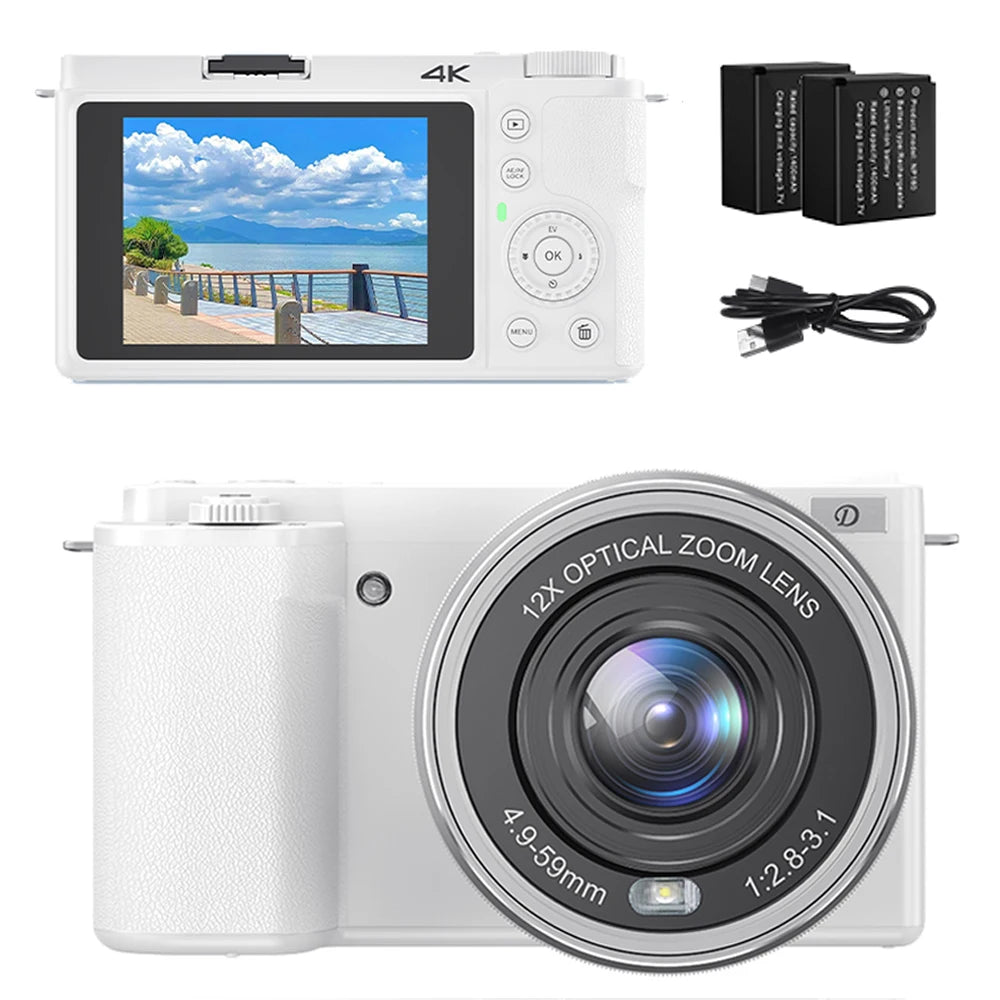 Komery 12X Optical Zoom SLR DSLR Camera 4K 64MP HD Digital Cameras For Photography Auto Focus WiFi Video Vlog Webcam Camcorder