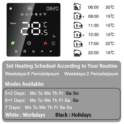 Tuya WiFi Smart Thermostat Electric Floor Heating TRV Water Gas Boiler Temperature Voice Remote Controller for Google Home Alexa