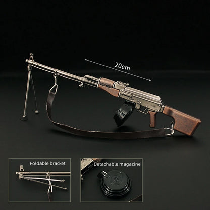 20cm PUBG Weapon Model Metal AK47 Gun Toy RPK Light Machine Gun Keychain Miniatures AKM Alloy Arms Military Equipment Gift