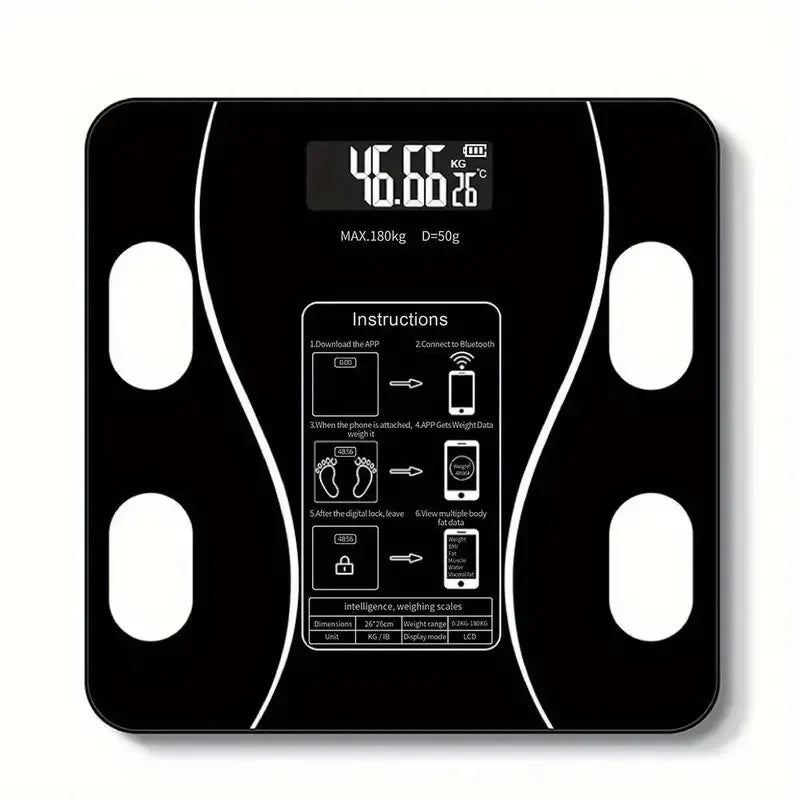 1pc Body fat scale, intelligent wireless digital bathroom weight scale, body composition analyzer weight scale