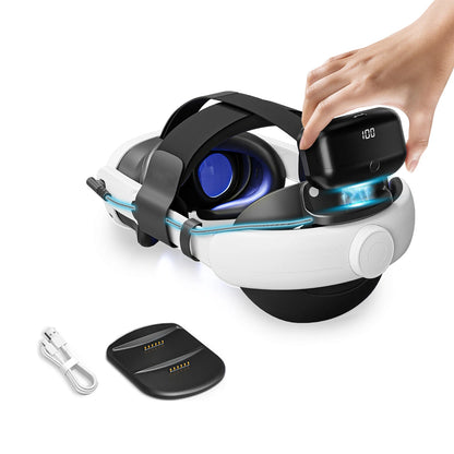 GOMRVR Battery Head Strap compatible with Meta Quest 3/3S Replacement of Elite Strap 20 watt Magnetic Fast Charge 10000 battery